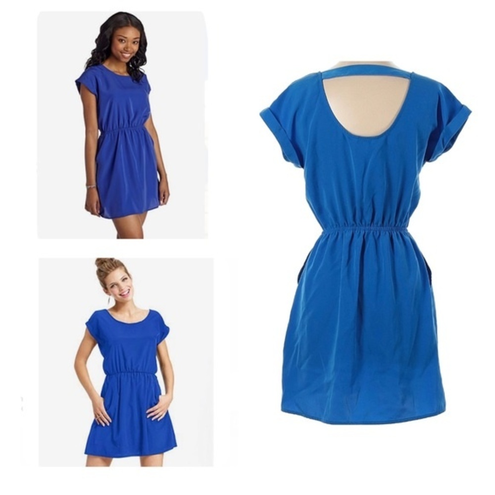 Cobalt blue bar back dress with pockets size small
